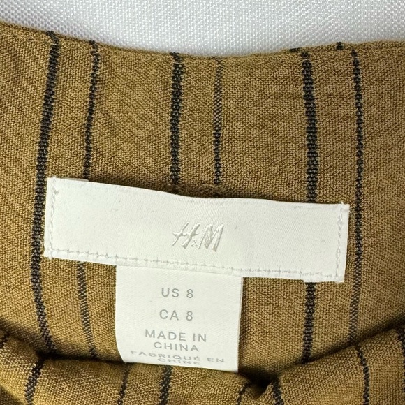 H&M Brown Stripe Button Front Paperbag Skirt 8 - Picture 5 of 6